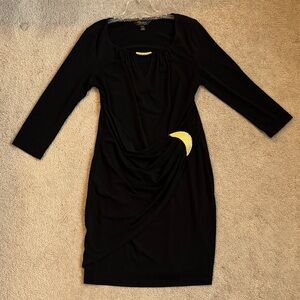 Thalia Sodi Black Cocktail Dress with Gold Detail